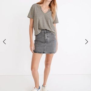 Madewell High Waist Rigid Denim A-Line Skirt Northboro Wash